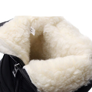 Bottes noires de neige imperméables et antidérapantes pour homme avec fourrure