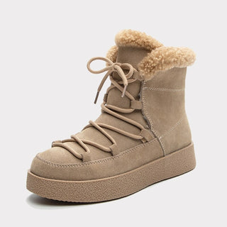 Korte og foret snøstøvler for kvinner