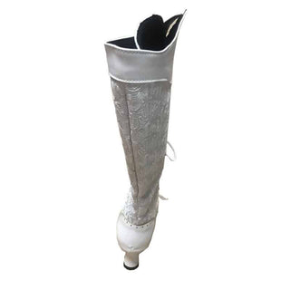 Bottes hautes vintage en cuir et dentelle