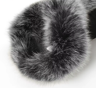 High winter boots in suede and real fox fur