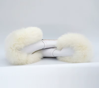 Bottes haute d'hiver en cuir véritable avec fourrure