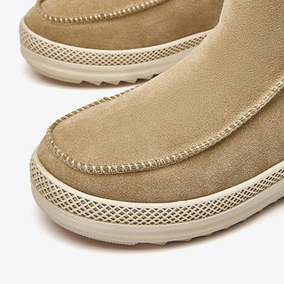 Botas cálidas de ante y cuero para mujer