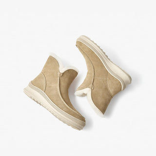 Botas cálidas de ante y cuero para mujer