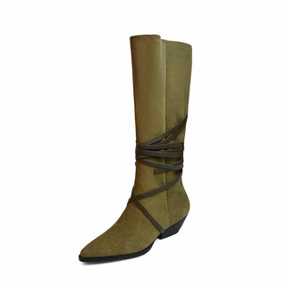 Stivali larghi al polpaccio a punta da donna