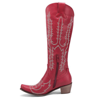 Bottes de cowboy vintage rouge pour femme