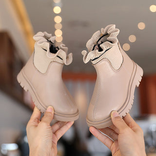 Beige protiskluzové boty s volány