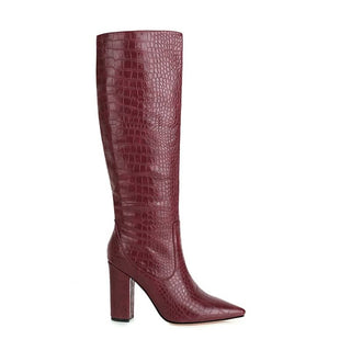 Női krokodilmintás magassarkú csizma