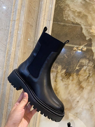 Mid-calf English style boots for women