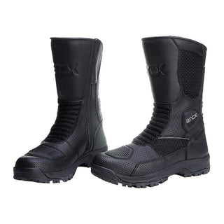 Botas de moto de cuero negro para hombre