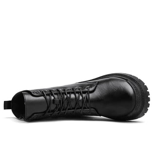 Pánské černé kožené polokozačky