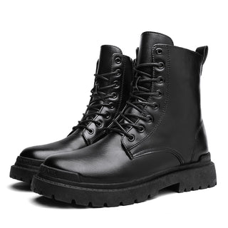 Pánské černé kožené polokozačky