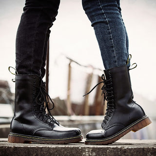 أحذية جلدية متوسطة الارتفاع للرجال