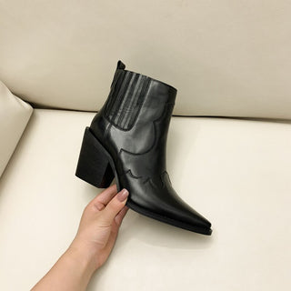 Botas de cowboy pequenas em couro