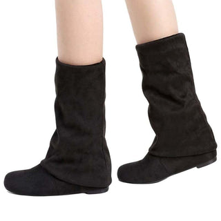 Botas planas con caña enrollable