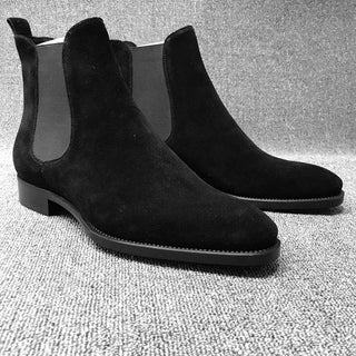 Bottes mi haute de neige en daim noir pour homme