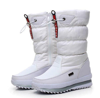 Bottes de neige blanches à plates-formes imperméables et antidérapantes pour femmes