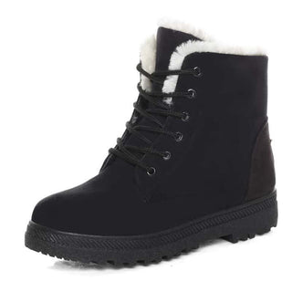 Bottes chaude en doublure en peluche d'hiver noires pour femmes