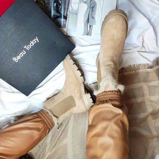 Chelsea-vinterstøvler i semsket skinn for kvinner