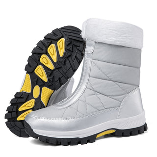 Dámské voděodolné a protiskluzové après-ski boty z husté plyše