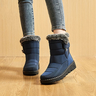 Waterproof snow boots with faux fur