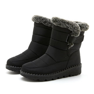 Waterproof snow boots with faux fur