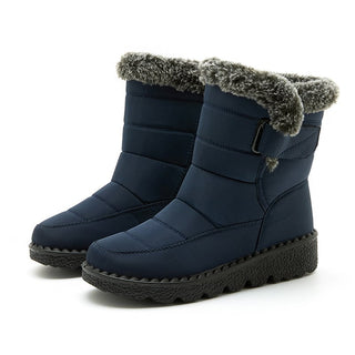 Waterproof snow boots with faux fur