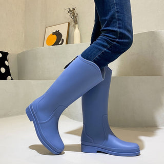 High rubber rain boots for women