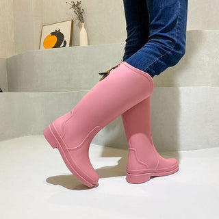 High rubber rain boots for women
