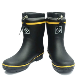 Černé gumové deštní boty s teplou podšívkou pro muže