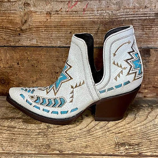 Botas baixas de Cowboy com sola de madeira para mulheres