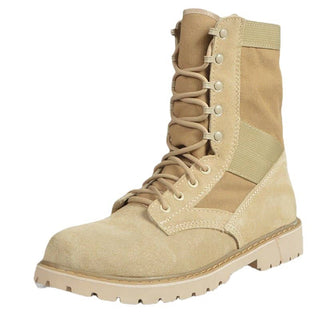 Bottes plate chaussures montante couleur sable pour homme ou femme présentée sur fond blanc