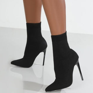 Botas de punta puntiaguda de fácil puesta, estilo escarpines de invierno