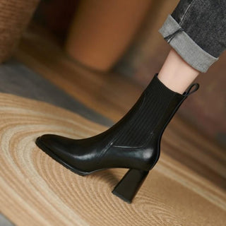 Mid-heel slip-on women's boots