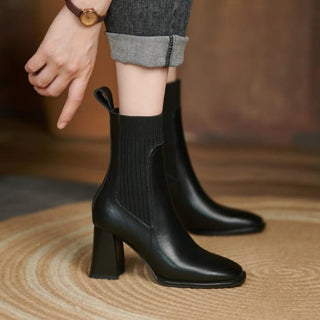Mid-heel slip-on women's boots