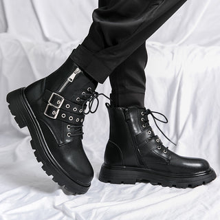 Bottes homme cuir à plateforme style gothique