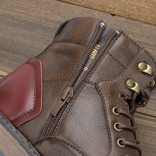 Bottines homme à lacets et fermeture éclair style vintage