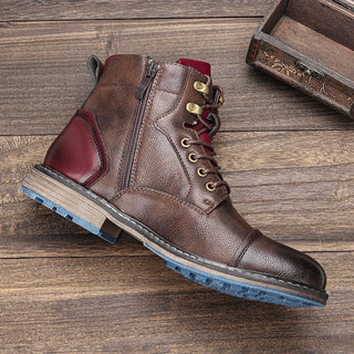 Bottines homme à lacets et fermeture éclair style vintage