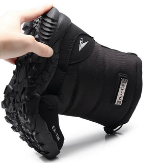 Bottes noires de neige imperméables et antidérapantes pour homme avec fourrure