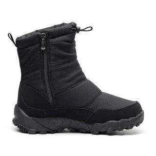 Bottes noires de neige imperméables et antidérapantes pour homme avec fourrure