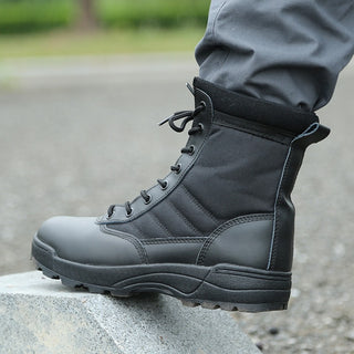 Bottes noires militaires tactiques pour homme