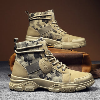 Bottes militaires kaki de camouflage antidérapantes pour homme