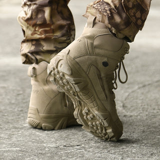 Bottes tactiques militaires en cuir pour hommes
