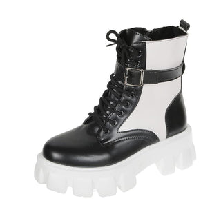 Stivaletti con punta tonda e tasca con zip da donna