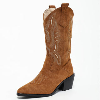 Braune Retro-Cowboystiefel für Damen