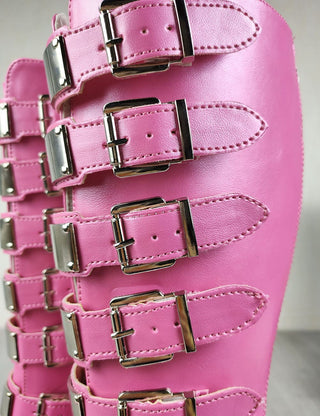 Botas góticas rosas con suela compensada