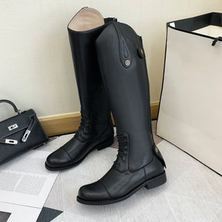 Bottes hautes femme style équestre rétro