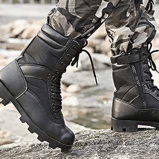 Stivali militari neri traspiranti da uomo