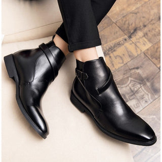 Stivali classici da uomo con cinturino con fibbia