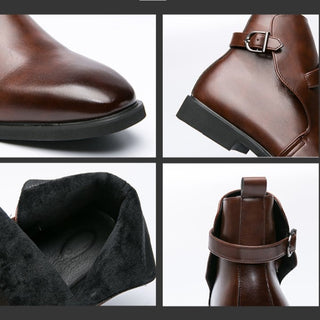 Stivali classici da uomo con cinturino con fibbia