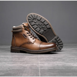 Bottines homme fourré avec fermeture éclair et lacets